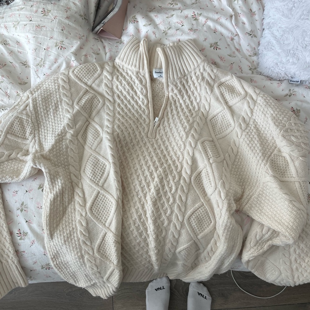 PEGGY 1/4 ZIP CREAM - sold out worn once, like new